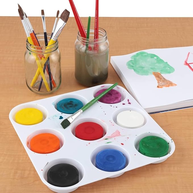 First Impressions Non-Toxic Tempera Paint Cakes - Vibrant Tempera Paint Cakes for Little Artists, Safe Painting, Kids Creativity, & More! - 12 Pack