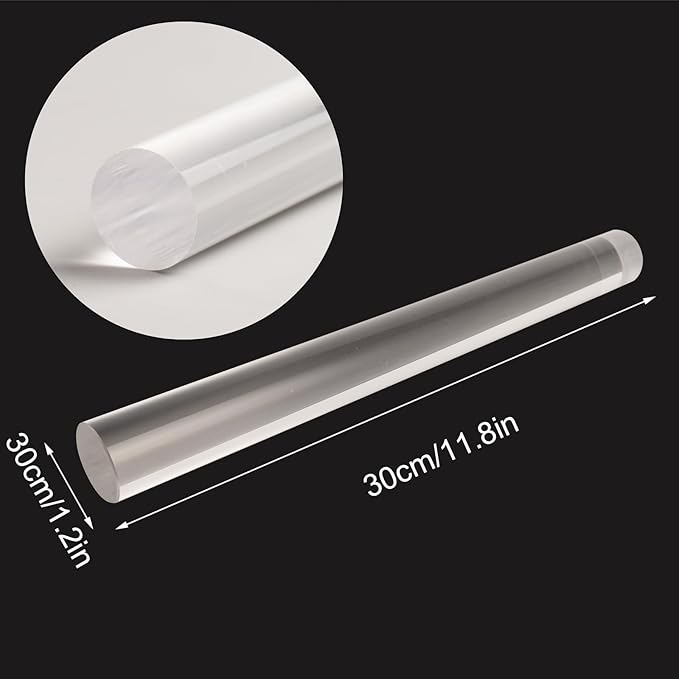 DIYOOHOMY Polymer Clay Roller Tools, Acrylic Clay Roller Clear Rolling Pin for Pottery Modeling Clays Polymer Shaping Air Dry Clay DIY Craft Tool