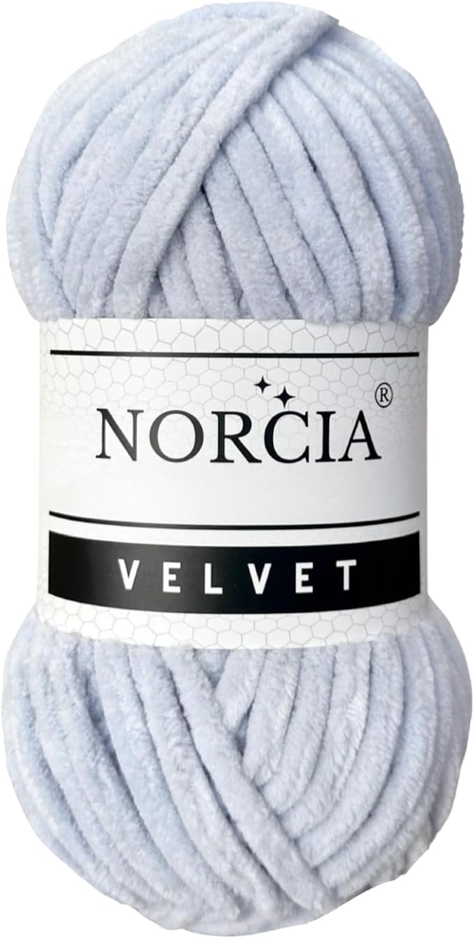 Soft Velvet Yarn Chenille Yarn for Crocheting Baby Blanket Yarn for Knitting Amigurumi Yarn Fancy Yarn for Crochet Weaving Craft (Moon Shade Grey, 1 Skein)