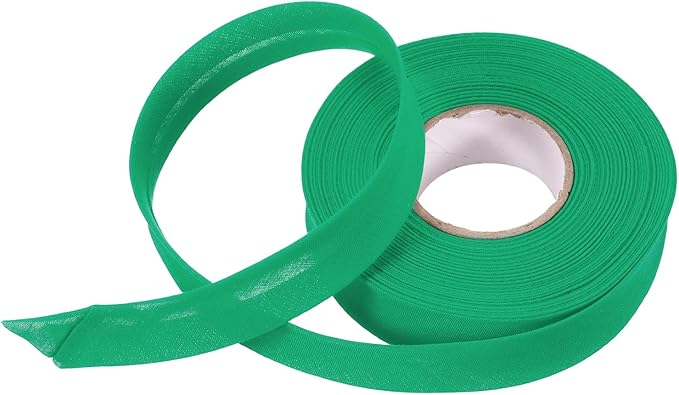 MECCANIXITY 3/4 Inch Single Fold Bias Tape Polyester Continuous Bulk Bias Tape for Sewing, Seaming Quilting Hemming Binding Crafts (Cyan 10 Yards)