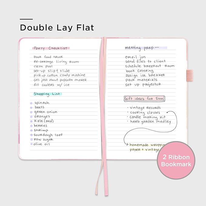 &And Per Se Lined Journal Notebook for Women&Men with Pattern, 160 Pages 100GSM Thick Paper, A5 Hardcover Journals for Writing, 5.7'' x 8'' (Black)
