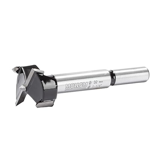 Mollom 1-1/4" (32mm) Forstner Drill Bit for Precise Woodworking with Durable YG8 Carbide Thickness of 2.0mm,This Hinge Cutter Tool is Ideal for Hard Wood, Plastic, Plywood