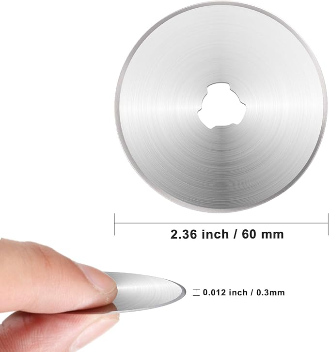 36 Packs Rotary Cutter Blades Replacement Blades Compatible with Fiskars Olfa Martelli Truecut Cutter for Patchwork Leather Quilting Sewing Arts Crafts (60 mm)