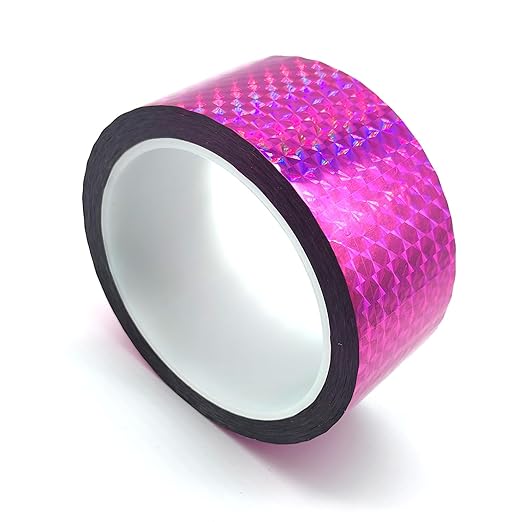 Reflective Crafting Tape, Graphic Glitter Holographic Prism Tape, for Craft Project, DIY Art, Holiday Packing, Wrapping, Keep Birds Away, 1.8 Inches by 55 Yards (Holographic-Purple)