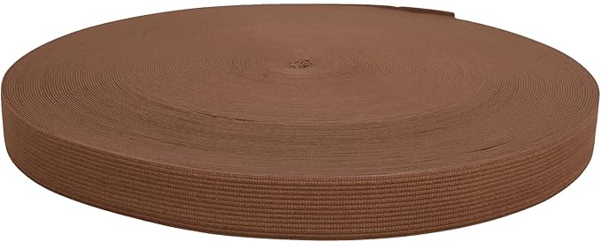 Mandala Crafts Wide 3/4 Inch Brown Elastic Bands Spool for Pants Waistbands Sewing and DIY Crafts, 50 YD Stretchy Flat Fabric Strap Knit Elastic Band for Wig