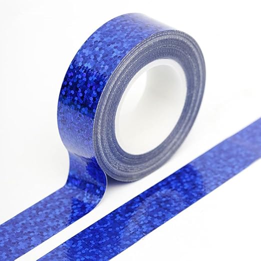 Glitter Prism Tape Strong Adhesive Holographic Sparkle Washi Tape Reflective Glitter Sparkle Tape Sparkle Decorative Tape Sparkle Masking Tape Glitter Crafting Tape (8 Rolls, 0.6in x16.5ft)