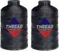 Sissewpro 1oz 375 yds Each 2 Pack Tex70 Bonded Nylon Thread 69 Upholstery Thread Heavy Duty Threads for Leather Sewing Machine, Beading, Hair Weaving, Denim, Canvas,Webbings 2oz Total（2, Black）