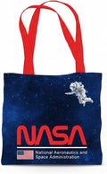 Northcott NASA Logo DIY Canvas Tote Bag Sewing Kit – Space-Themed Fabric Craft Project – Includes 24" x 43" Dark Blue & Red Fabric Panel & Instructions – Create 16" x 15" Handmade Tote Bag