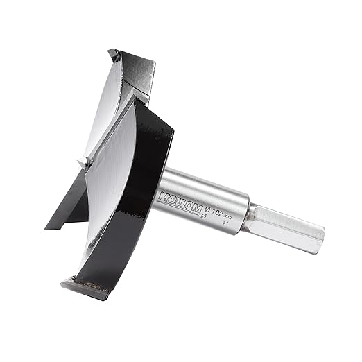 Mollom 4" (102mm) Forstner Drill Bit for Precise Woodworking with Durable YG8 Carbide Thickness of 2.0mm,This Hinge Cutter Tool is Ideal for Hard Wood, Plastic, Plywood