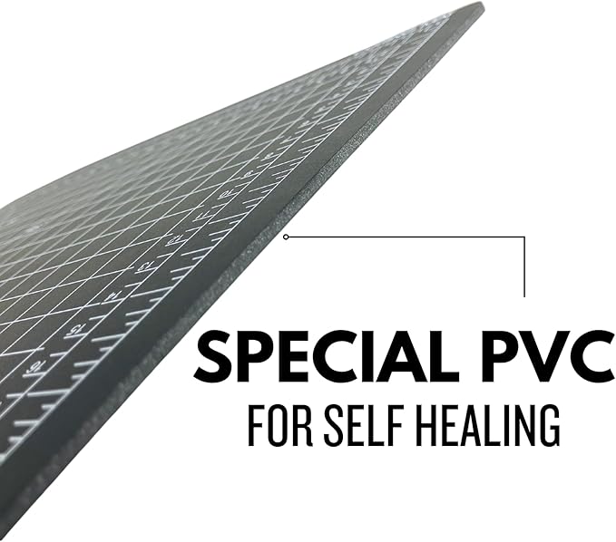 ARTIST'S BEST 12" X 18" Black Self Healing Cutting Mat | Durable PVC Construction | Gridded With SAE & Metric Units | Great Arts & Crafts, Fabric Cutting, Quilting, Sewing, Protecting Surfaces