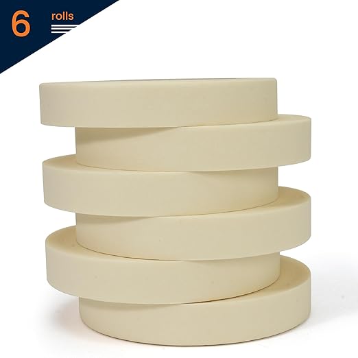 TAPEBEAR General Purpose Masking Tape 0.75 Inches x 60 Yards, Beige White Painters Tape for Painting, Labeling, DIY Arts Crafts, Home Office School Projects, 6 Rolls