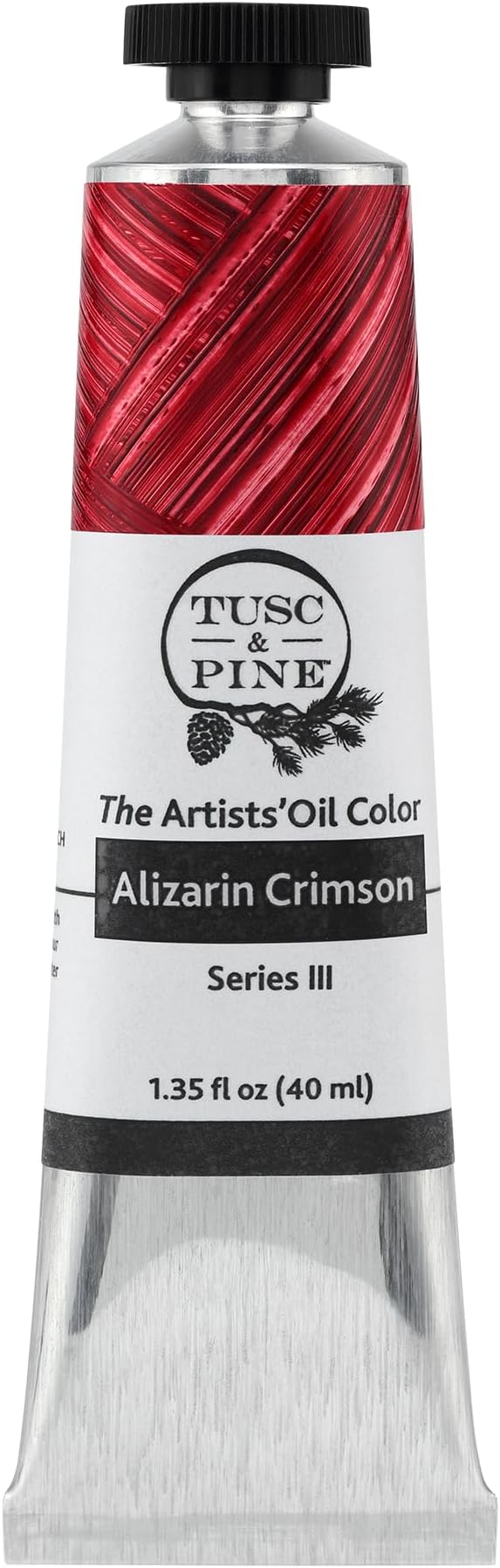 Tusc & Pine Artist Oil Paint - Alizarin Crimson, 40 ml, Non-Yellowing, Rich & Creamy Consistency, Maximum Pigment Load, Small Batch Milled Oil Paints Made in the USA for Professional Artists