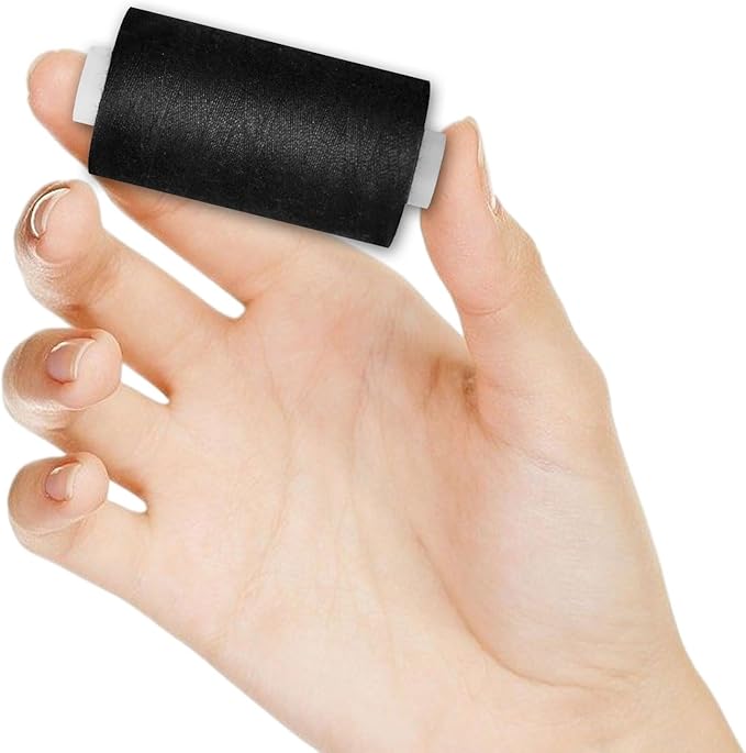 All Purpose Sewing Thread-2 Spools of Hand Polyester Sewing Thread with 3needles 1 Needle Threader for Sewing Machine for Hand and Machine Sewing(White and Black, 2 spools)