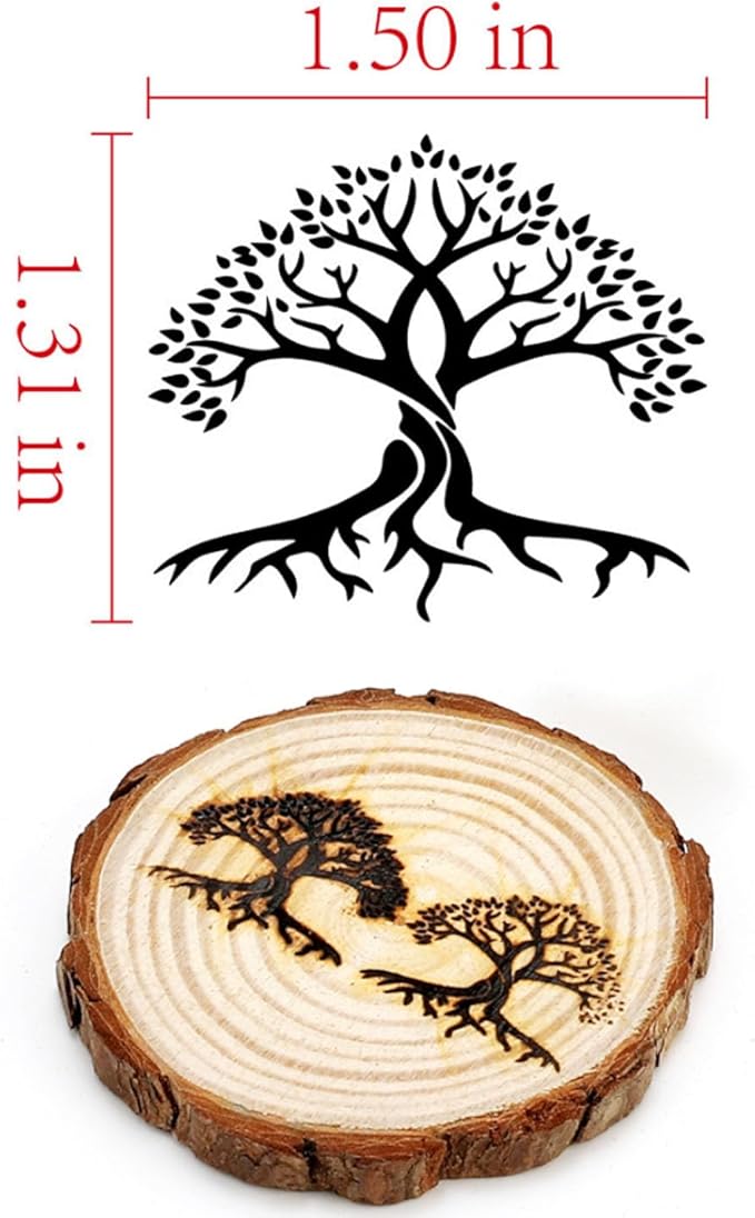 AIMOADO Big Tree Branding Iron Stamp, 1 1/2" Wood Branding Iron Personalized Logo for Meat, Burger, Wood, Hats with Full Set Tools