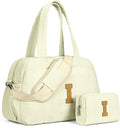 Birthday Gifts for Her-Duffle Bag for Travel Women, Travel Bags，Initial Overnight Bag with Wet Pocket，Lightweight Weekender Bags Personalized Gym Tote with Makeup Pouch