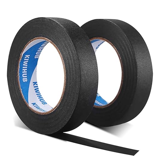 Painter's Tape, 1"(25mm) x 60 yd (120 Yards Total), 2 Rolls - Black Painting & Masking Tape - Multi Surface Use - 14 Day Clean Release Trim Edge Finishing Tape