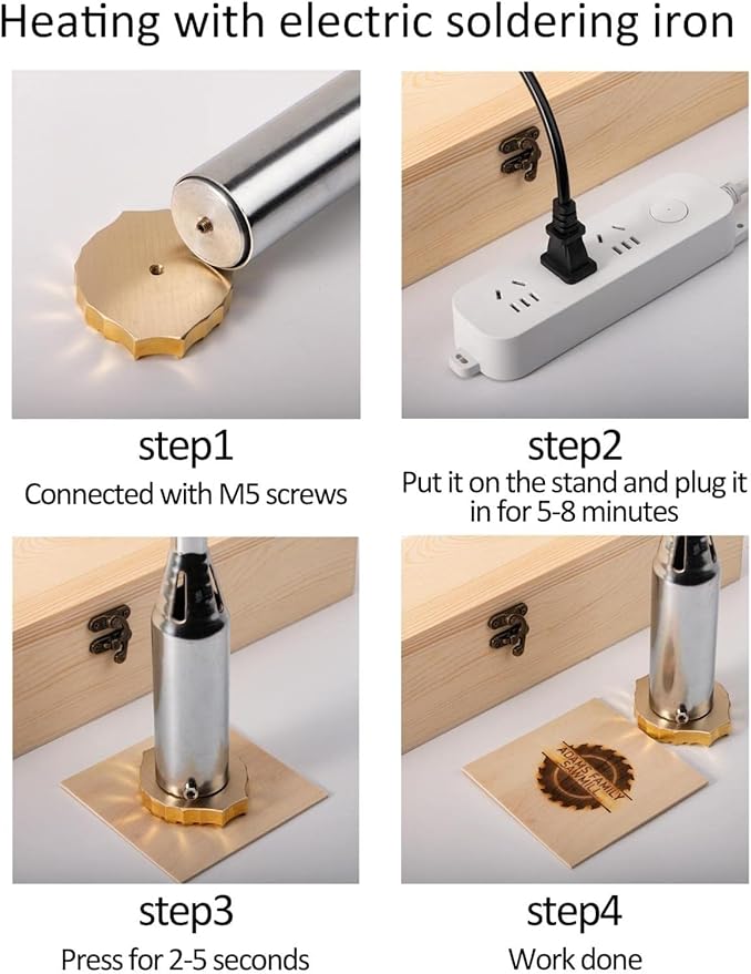 Deironply Wood Branding Iron - Personalized Electric Branding Iron for Wood, Brass Stamp, 2.5 Inch