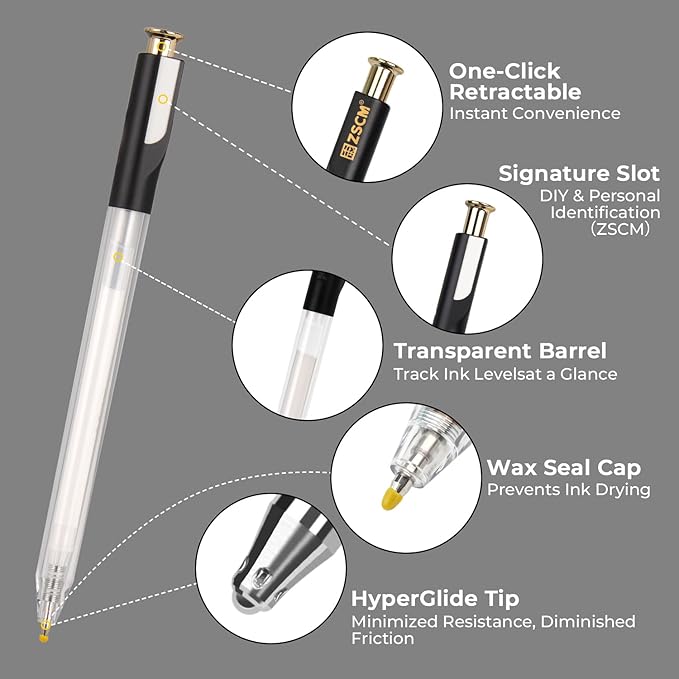 Retractable White Gel Pen, 7 Nib Sizes - Precision Large Capacity Opaque White Archival Gel Ink Pens, Fine Point Smooth Writing Highlighter Pens for Black Paper Note Taking Aesthetic Art Supplies