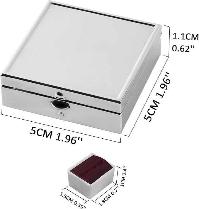 Mini Portable Handmade Artist Watercolor Paint Travel Metallic Box Set with 6 Solid Watercolor Half Pans (Each Capacity Approx 1.5ml) Pearlescent.Mix Color 02