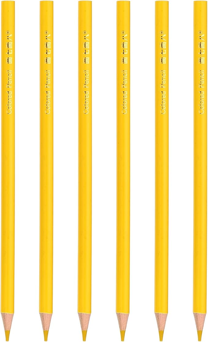 PATIKIL Lemon Colored Pencils Set,6 Pcs Oil Color Pencils Wooden Coloring Drawing Pencil for Artists Art Painting