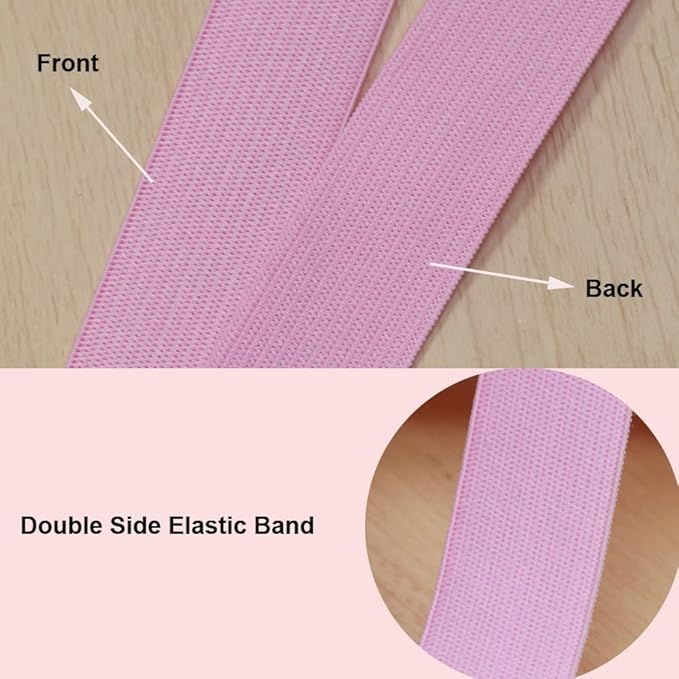 Pink Knit Elastic Band for Sewing 40 Yards 1 inch-25mm Flat Heavy Stretchy Elastic Straps Elastic Band Spool Band for DIY Craft-Bedspread-Clothing-Pants Waistband-Wigs-Skirts- DIY Projects