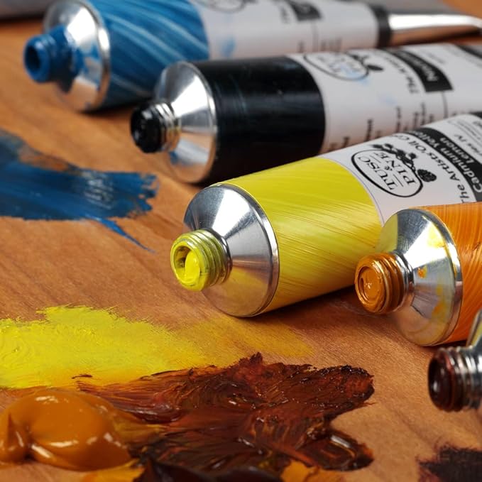 Tusc & Pine Artist Oil Paint - Grayed Yellow, 40 ml, Non-Yellowing, Rich & Creamy Consistency, Maximum Pigment Load, Small Batch Milled Oil Paints Made in the USA for Professional Artists