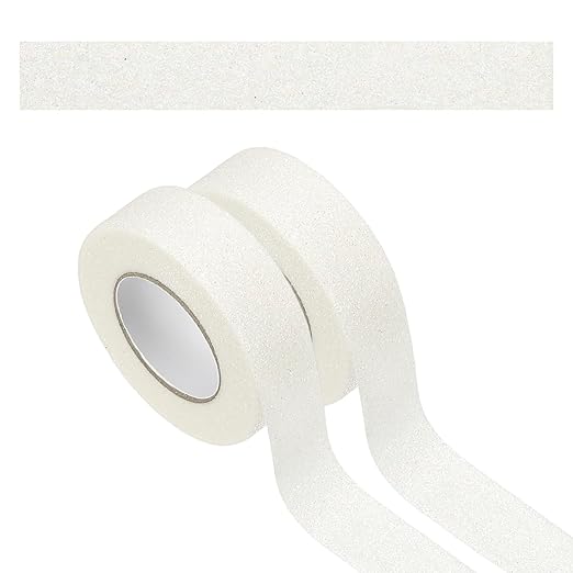 PATIKIL 2 Roll Glitter Paper Washi Tape, Washi Decorative Tape for Crafts, White