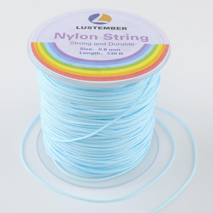 0.8mm Nylon String, Strong Bracelet String, Durable Nylon Cord for Jewelry Making, Bracelets, Beading, Necklaces, Rattail Braiding, Kumihimo, Wind Chimes, Blinds and Handicrafts
