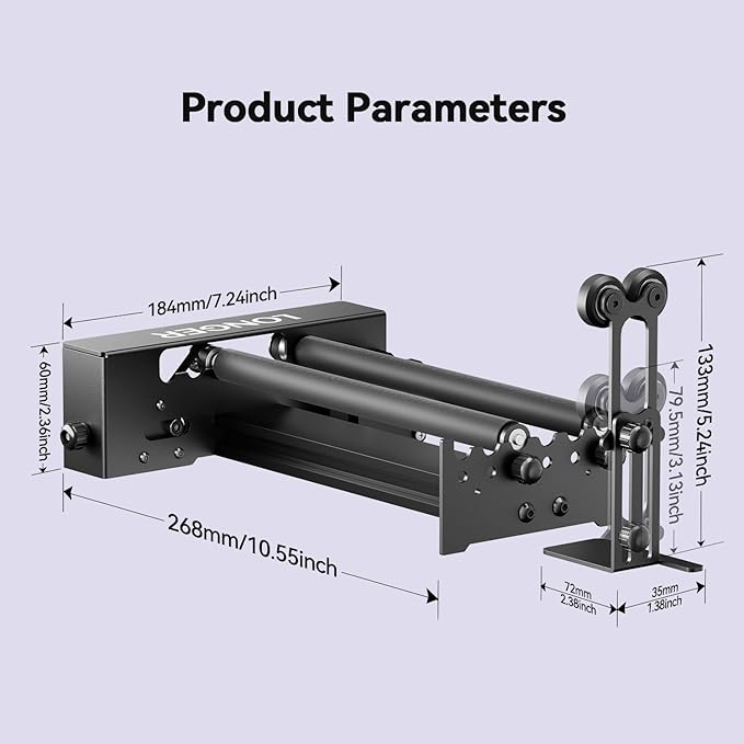 Longer RAY5 10W Laser Engraver with Air Assist Kit, Rotary Roller kit, and 8 Pcs Raiser, High Precision Laser Cutter and Engraver for Wood, Metal, Acrylic, Cylindrical Objects, Tumblers