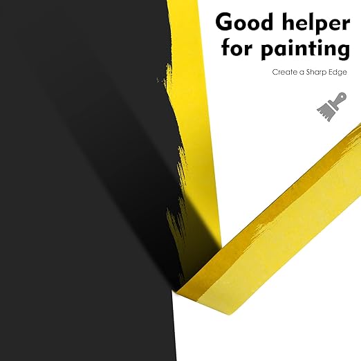 Yellow Painter's Tape,0.7" x 60 Yards x 3 Rolls (180 Yards Total) - Medium Adhesive Masking Tape for Painting,Labeling,Automotive Refinish