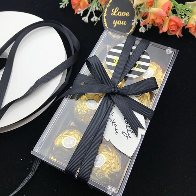 LIUYAXI 1/4" X 50 Yards Solid Black Grosgrain Ribbon, Perfect for Crafts, Wedding Decor, DIY Hair Accessories, Sewing, Gift Package Wrapping and More