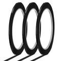 MECCANIXITY Whiteboard Tape 1/8" x 72 Yard Pinstripe Graphic Chart Line Grid Marking Tapes for Classroom Office Dry Erase Board Art, Black, Pack of 3