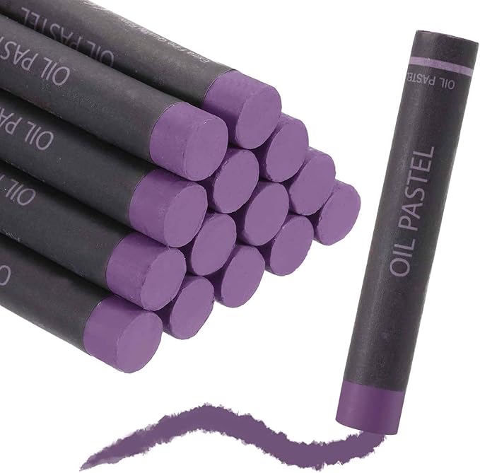 MECCANIXITY Soft Oil Pastels, Oil Pastel Crayons Vibrant Color Blendable Art Supplies for Painting Drawing Blending Painting Artists Beginners Professional(Purple, Pack of 16)