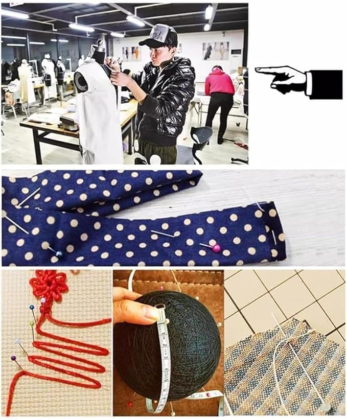 Long Quilting Pins 500 Pcs, 1.75 Inch with Colored Large Heads, Sewing Pins,Straight Pins for Fabric & Dressmaking