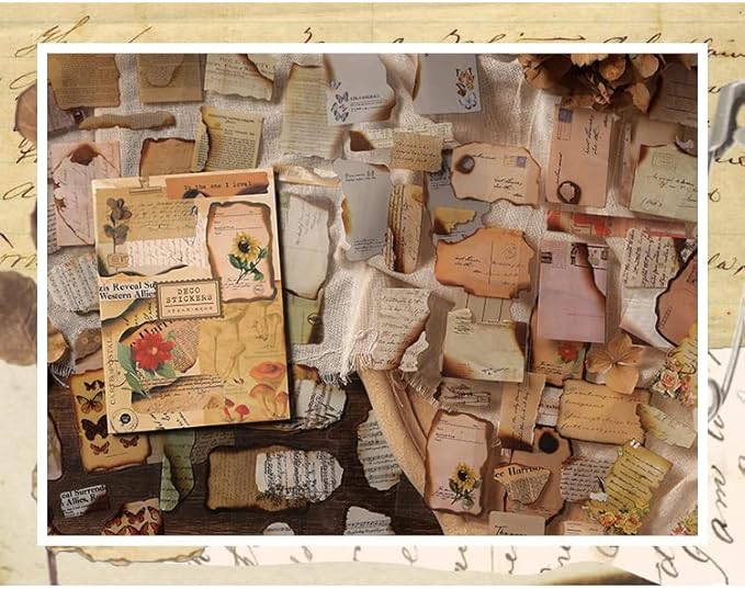 Alideco Vintage Scrapbook Stickers Set Retro People Flowers Sticker Book for Adults Sticker journaling Stickers for Scrapbooking Tweezer 20Sheets/160Pcs (ranshaodeshi)