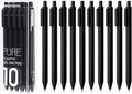 Kaco Gel Pens Black 0.5mm Fine Point 10 Pieces Retractable Aesthetic Pens Office Supplies (10 Black)