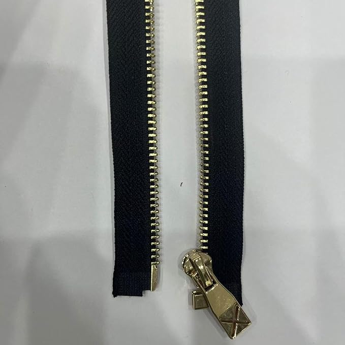 10PCS 31 Inches #5 Brass Metal Zippers Bulk, Gold Separating Zippers for Jackets, Coats, Sewing, Crafts, DIY, Jeans, Bags