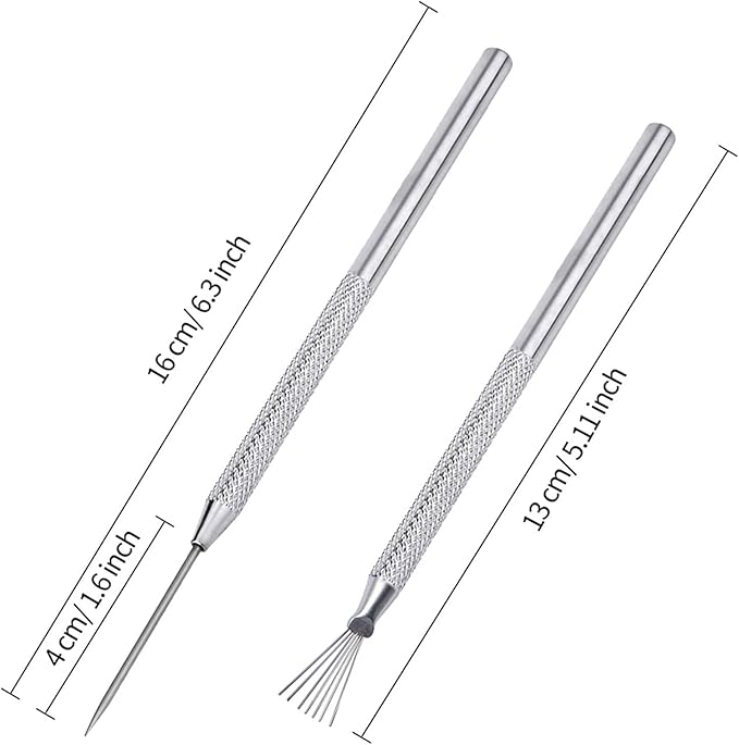 4 Pack Clay Ceramic Needle Tools Pottery Craft Tools Sculpture Feather Wire Texture and Needle Detail Tools for Pottery Modeling, Carving, Detail Processing