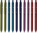 Gel Pens, 10 Pcs 0.5mm Black Ink Pens Fine Point Smooth Writing Pens with Silicone Grip, High-End Series Metal Clip Retractable Pens for Journaling Note Taking (10 Pcs Vintage)