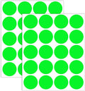 1.5" Round Colored Removable Stickers Labels - Fluorescent Green,Pack of 500