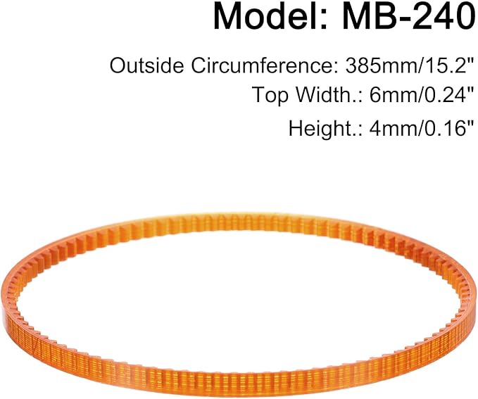 uxcell 4pcs MB Series Standard Sewing Machine Belts MB-385 Motor Drive V Belt, 385mm/15.2" Outside Circumference