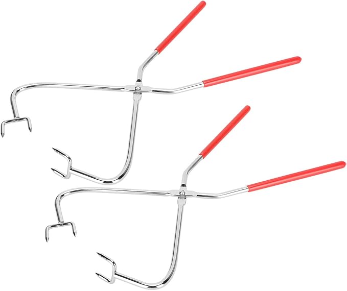 2Pcs Dipping Tongs Glazing Tools, 12.8in Long Ceramic Glazing Tongs, Stainless Steel Pottery Clay Glaze Clamps Ceramic Glazing Tools with Rubber Handle for Kiln Clay
