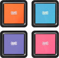 CraftyManor 4 Colors Washable Stamp Pad for Finger Paint, Latex Foam Fingerprint Inkpad, Water Base Ink Stamps Pads (4 Colors-01)
