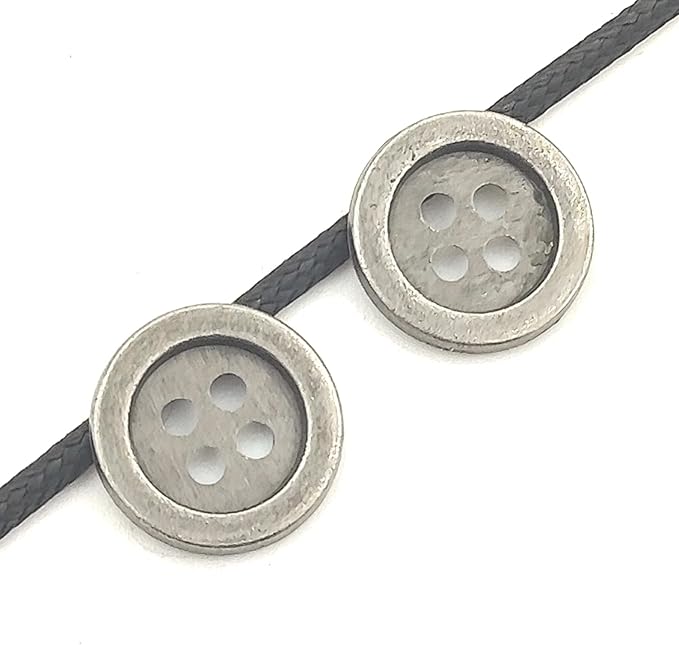 24pcs Metal Buttons Vintage Style Round Buttons 4 Holes Bulk for Clothing DIY Crafts Handmade Buttons Scrapbooking Sewing Decorations 18mm (Antique Silver)