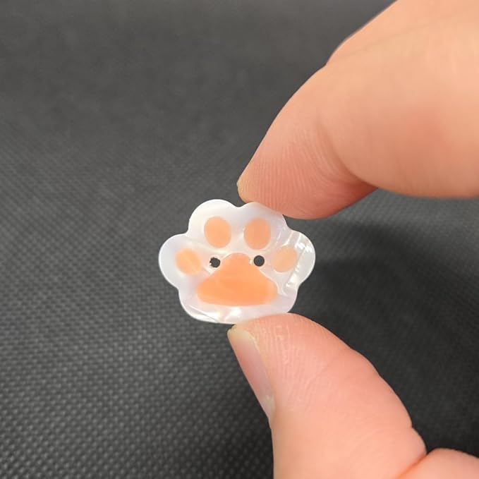Novelty Puppy Paw Shaped Buttons for Crafts,Acetate Button for Clothes,Buttons for Sewing,Button Bulk,Pack of 6