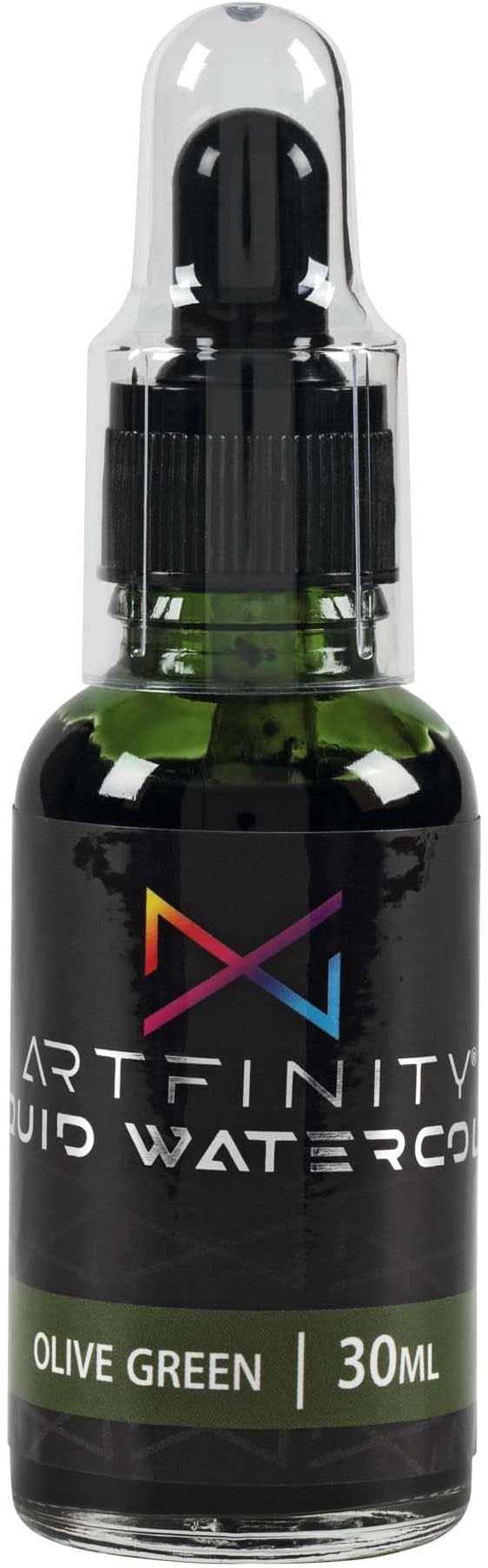Liquid Watercolor Paint 30 ml Bottle - 3 Pack, Olive Green - Vibrant Dye-Based Liquid Watercolor w/Glass Pipette, Fast-Drying, Fine Art Paint for Calligraphy, Airbrushing & Traditional Art