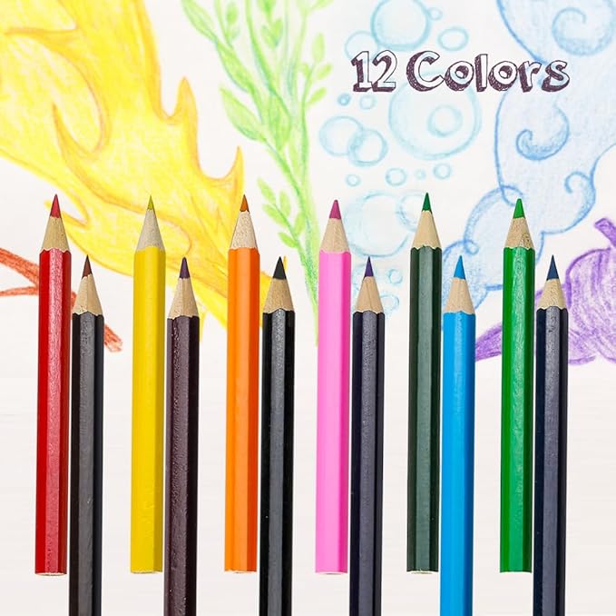 300 Count Colored Pencils Bulk, 25 Pack Colored Pencils in 12 Colors, 3.5 Inch Mini Drawing Pencils Set, Pre-sharpened Coloring Pencils for Kids, Ideal Back to School Supplies & Classroom Prizes