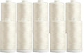 Connecting Threads 100% Cotton Thread Sets - 1200 Yard Spools (Set of 10 - Ivory)