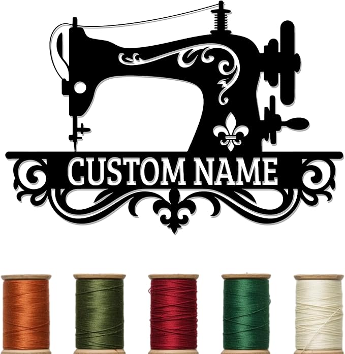 Personalized Sewing Machine Metal Sign, Vintage Quilting Room Craft Room Decor, Quilting Supplies Wall Art, Mother's Day Moms Grandmas Gift, Sewing Gifts for Quilters, Beginners, Sewing-lover