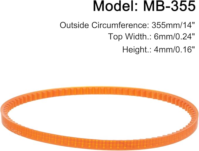 uxcell 4pcs MB Series Standard Sewing Machine Belts MB-355 Motor Drive V Belt, 355mm / 14" Outside Circumference